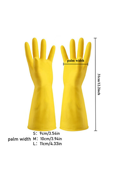 choice2 زوج من القفازات السميكة للغاية لغسل الأطباق، بأكمام طويلة، لون أصفر، ...