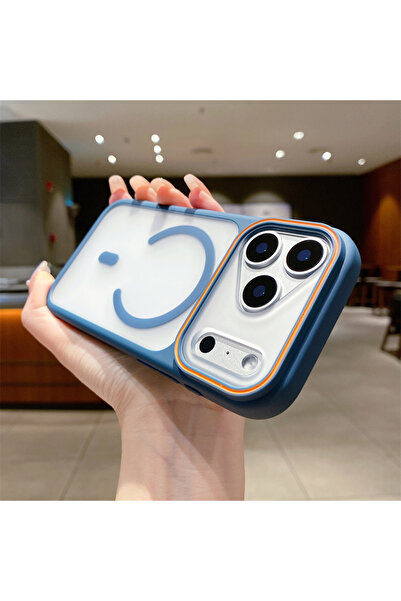 Choice74 جراب مغناطيسي فاخر شفاف باللون الأزرق لهاتف iPhone 15 Pro Max، متواف...