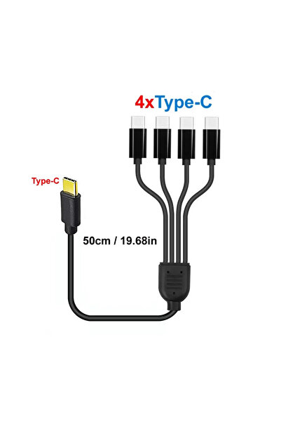 Choice كابل شحن متعدد المنافذ USB-C إلى Type-C بطول 50 سم، ومحول USB إلى Micr...