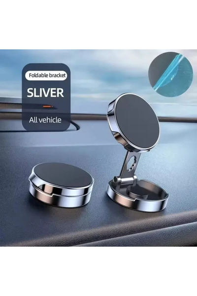 Choice Silver Car Mobile Phone Stand Strong Magnetic Car Holder 720° Foldable...