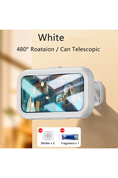 Choice3 Upgrade White New Rotation Waterproof Bathroom Phone Wall Mount Holde...