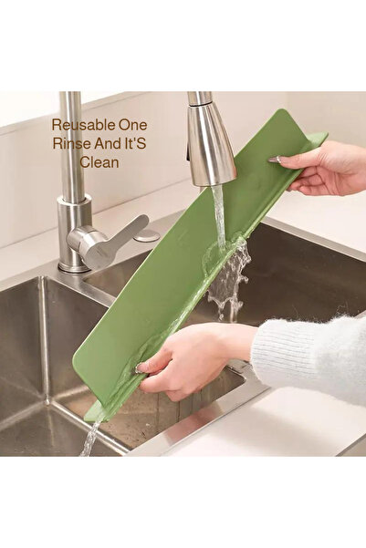 Choice1 قطعة واحدة من واقي رذاذ حوض المطبخ الأخضر، مزود بكوب شفط سيليكوني، عا...