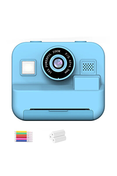 Choice كاميرا طباعة فورية جديدة زرقاء بدون بطاقة ذاكرة، مزودة ببطاقة ذاكرة 32...