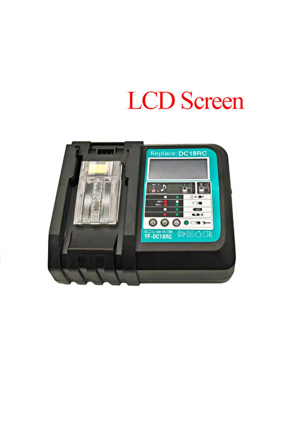 Choice1 شاحن بطارية ليثيوم أيون DC18RC بشاشة LCD أوروبية لأجهزة ماكيتا 14.4 ف...