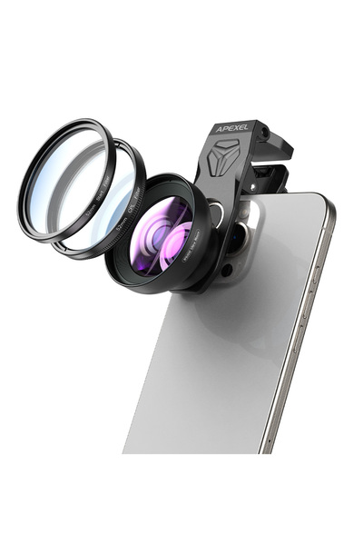 Choice عدسة ماكرو فائقة الوضوح APEXEL 100mm مع فلاتر، عدسات كاميرا هاتف ذكية ...