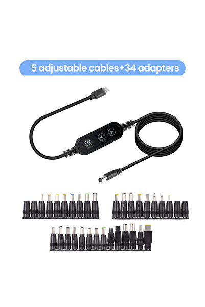 Choice5 كابل USB-C مستقيم ذو 34 طرفًا، محول طاقة USB-C إلى تيار مستمر، يدعم ا...