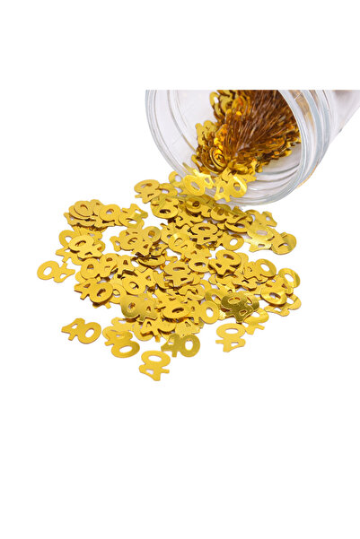 Choice1 A03- رقم 40، 15 غرام/ حقيبة ، قصاصات ورقية ذهبية لامعة على شكل أرقام ...