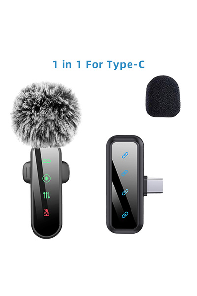 Choice16 ميكروفون لاسلكي صغير الحجم (أسود-1-TC وردي) 1 في 4، مزود بخاصية إلغا...