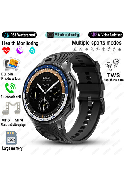 Choice ساعة ذكية سوداء من طراز WATCH X بسعة 32 جيجابايت، ساعة أعمال راقية للر...