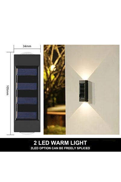 choice2 مصباح حائط شمسي B Christmas10/8/6/4LED مقاوم للماء، إضاءة علوية وسفلي...