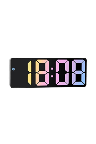 Choice1 Black Acrylic D Acrylic Digital Alarm Clk Voice Control Colorful Font...