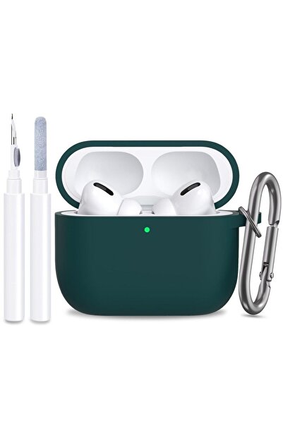 Choice28 جراب سيليكون ناعم لسماعات AirPods Pro 3 B باللون الأخضر مع قلم، إصدا...