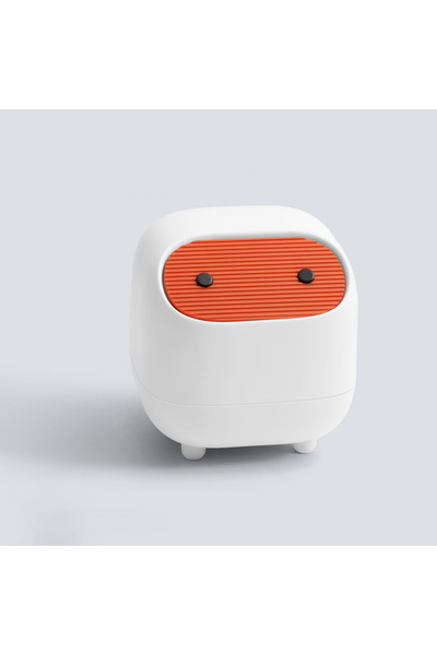 Choice سلة مهملات صغيرة بيضاء بغطاء، سلال مهملات مكتبية لطيفة على شكل نينجا، ...