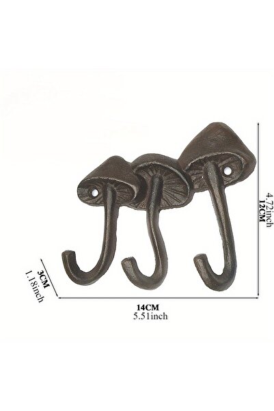 Choice1 Triple check 1pc Easy-Install Cast Iron Mushroom Wall Hooks, Traditio...