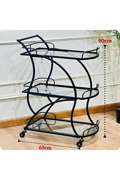 DEC39 A professional serving cart with a distinctive architectural design