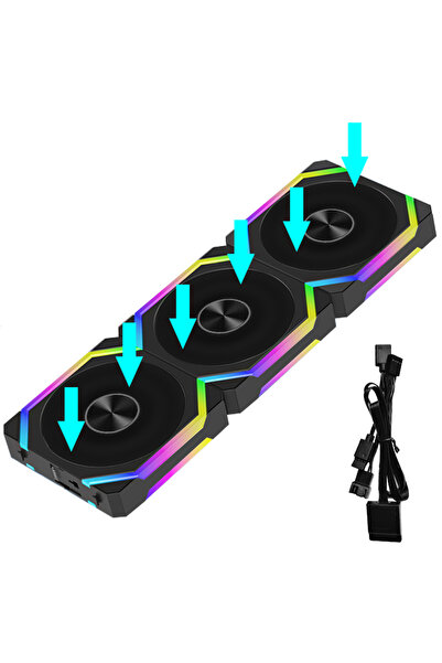 choice2 5V 3PIN ARGB As Shown Black Forward JUMPEAK CS120 ARGB Cooling Fan 36...