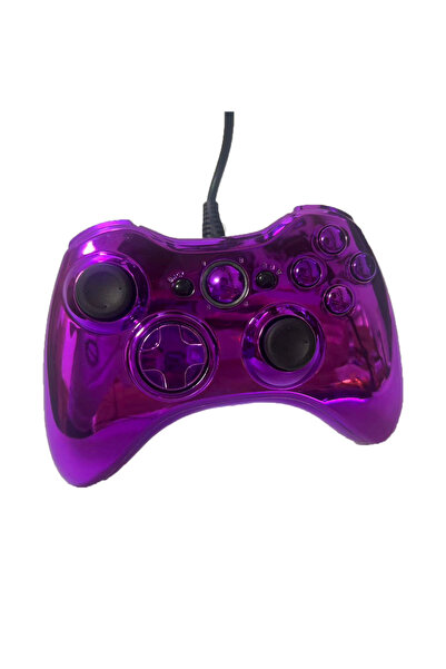 Choice3 Electroplated Purple Wired Game Controller with Sleek Electroplated F...