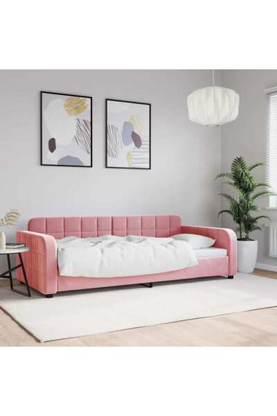 Concept Pat de zi, roz, 90x200 cm, catifea