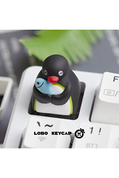 Choice6 غطاء مفتاح بتصميم أنمي كاواي مستوحى من سمكة البطريق، مصنوع من الراتنج...