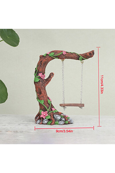 choice2 أرجوحة حديقة الجنيات المصغرة، شجرة زهور، تمثال صغير، نموذج للمناظر ال...