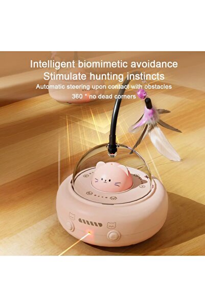 Choice1 لعبة قطط تفاعلية مزودة بريش وليزر، مع خاصية تجنب العوائق بزاوية 360 د...