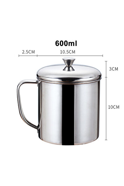 choice2 10cm 600ml 200-1100ml Drinking Mug Handle Design Stainless Steel Wate...