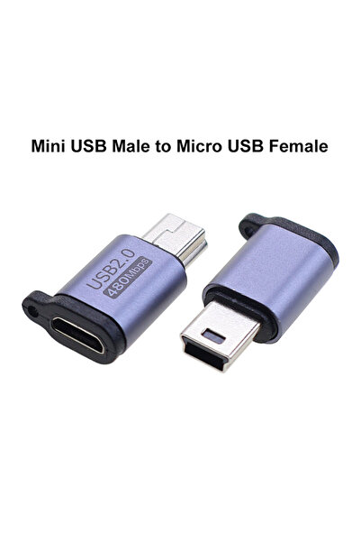 Choice1 محول شحن JCD مكون من قطعتين من نوع Micro USB Type C أنثى إلى Mini USB...