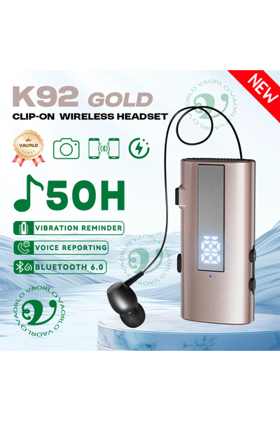 Choice1 سماعة رأس لاسلكية K92 ذهبية اللون بتقنية بلوتوث 6.0، مناسبة للأعمال، ...