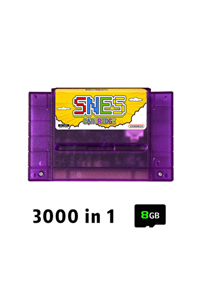 choice2 Transparent Purple 2026 V12 3000 in 1 SNES Game Card With 8GB TF Card...