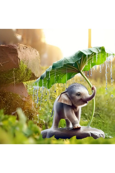 Choice A 1PCS lotus leaf elephant garden decorative stake, courtyard decorati...