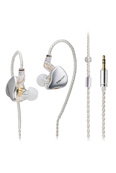 Choice سماعات أذن TINHIFI C1 فضية اللون بدون ميكروفون، كاملة التردد، غشاء مرك...