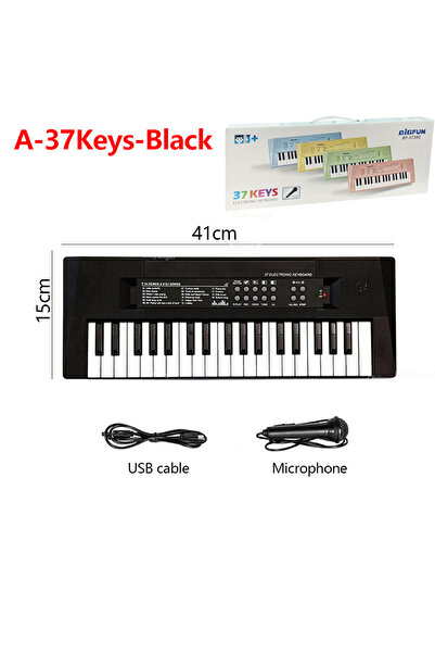 Choice1 A-37Keys-Black 37 Keys Kids Electronic Piano Organ keyboard with Micr...