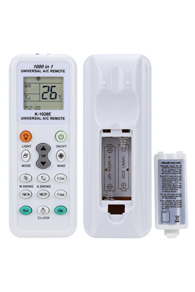 Choice جهاز تحكم عن بعد عالمي لمكيفات الهواء K-1028E أبيض اللون، 1000 في 1، م...
