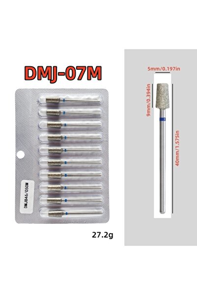 Choice16 مجموعة رؤوس حفر ماسية للأظافر 07M، 10 قطع/مجموعة، قاطع طحن ماسي للأظ...