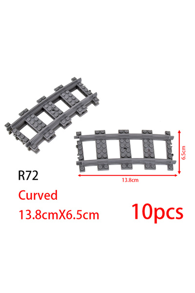 Choice9 R72-10 قطع MOC City Brick Switch قضبان متشعبة منحنية، مسارات قطار منح...