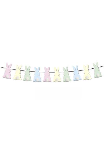 choice2 Colorful The Best Easter Decoration Banner! A Set of 10 Cute Rabbits,...