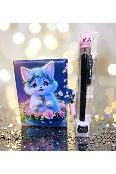 izmir yazici servis Kedicikler A6 Kilitli Not Defteri Good Luck 0.7 Uçlu Kurş...