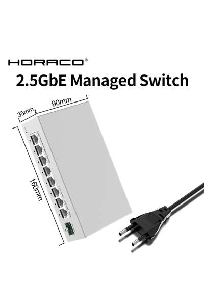 choice2 محول شبكة مُدار 2.5 جيجابت إيثرنت، 8 منافذ 2.5GBASE-T، فتحة SFP+ بسرع...