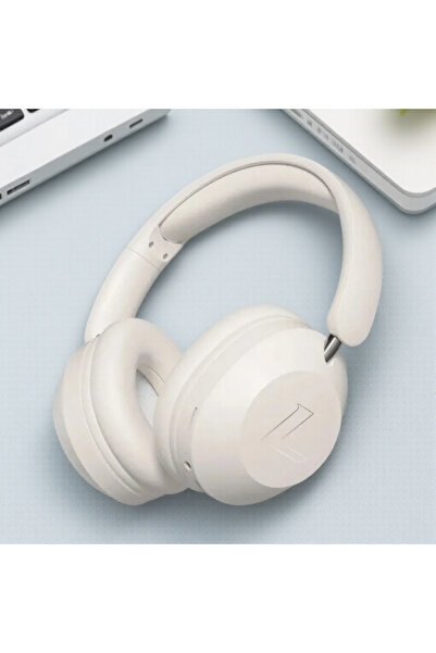 Choice سماعة رأس لاسلكية قابلة للطي بلون بيج، تعمل بتقنية البلوتوث، تغطي الأذ...
