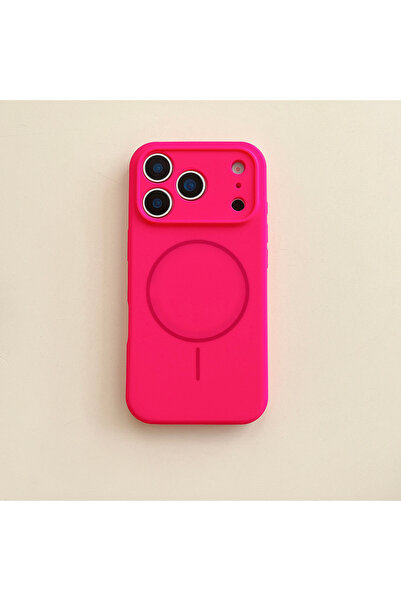 Choice38 هاتف iPhone 17 Pro Firely Rose مزود بعدسة سيليكون لون سادة ، تدعم ال...