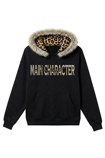Fer Valiant Unisex Main Character Printed Oversized Hooded Sweatshirt with Le...