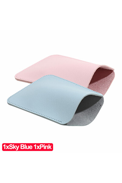Choice5 1xSky Blue 1xPink 1/2Pcs Wireless Mouse Storage Bag PU Leather Protec...