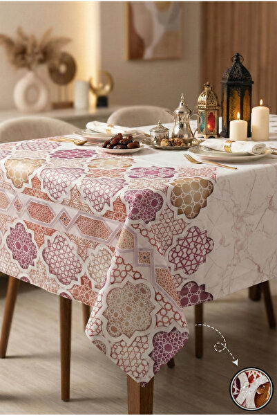 Soft Kare 5D Digital Printing Ramadan Tablecloth – Liquid-Proof, Stain-Resist...