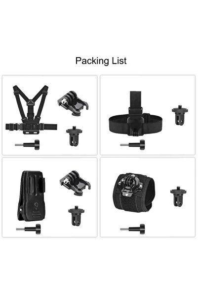Choice مجموعة ملحقات سوداء اللون لكاميرات إنستا 360 X5 X4 X3: حامل صدر، حزام ...