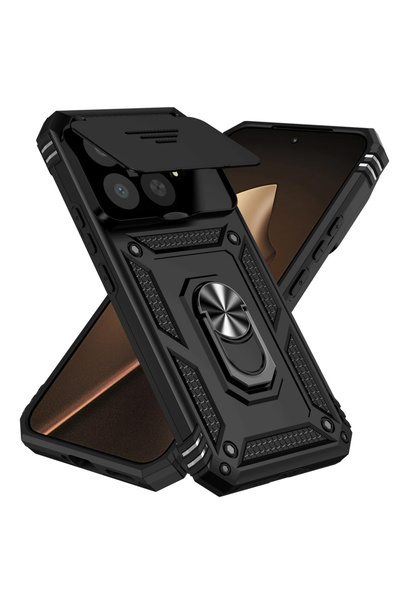 Choice8 غطاء حماية أسود لهاتف شاومي 15T برو 5G، مزود بعدسة كاميرا منزلقة دوار...