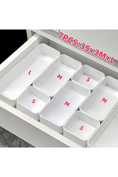Choice Combination A 7pcs 7pcs Drawer Organizer Set, Plastic Cosmetic and Ski...