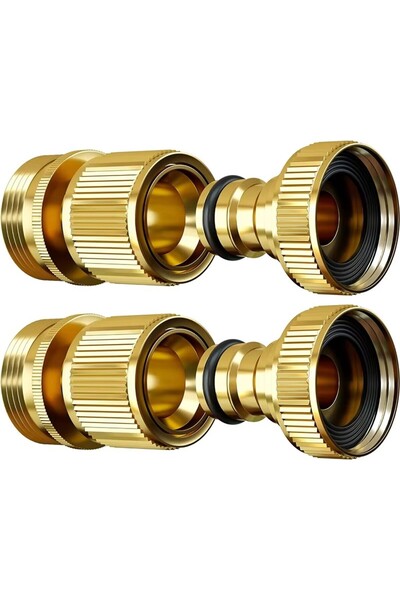 Choice4 طقم من قطعتين (قياس أمريكي) من وصلات خرطوم مياه نحاسية سريعة التوصيل،...