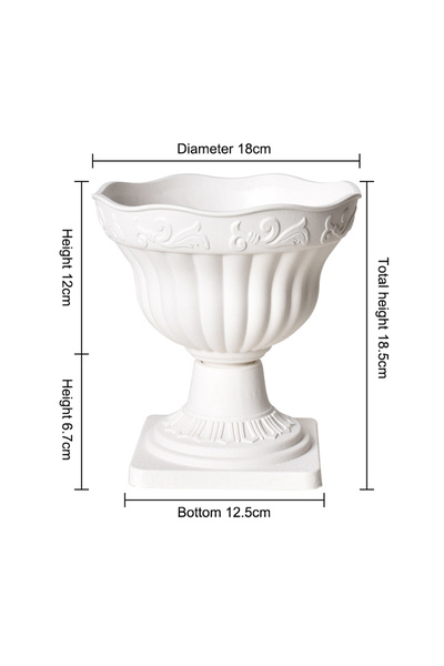 Choice وعاء زهور خارجي كبير أبيض اللون، قطعة واحدة، بتصميم عمود روماني، مناسب...