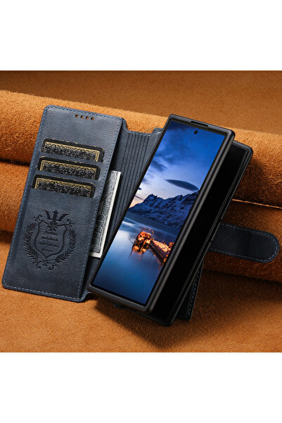 Choice محفظة سامسونج جالاكسي زد فولد 7 زرقاء اللون من جلد صناعي من SUTENI، حا...