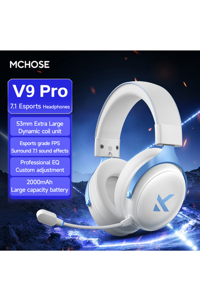 Choice1 سماعات رأس لاسلكية للألعاب الإلكترونية V9PRO الأصلية من MCHOSE، لون أ...